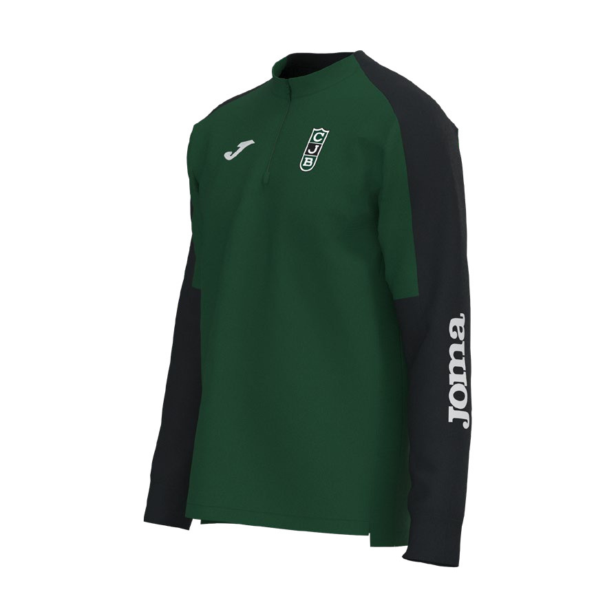 SUDADERA VERDE MANGA NEGRA