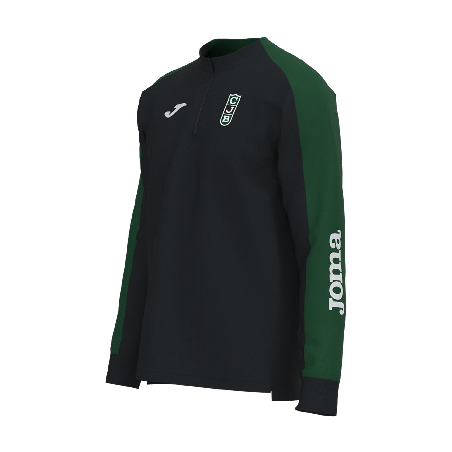 SUDADERA NEGRA MANGA VERDE 